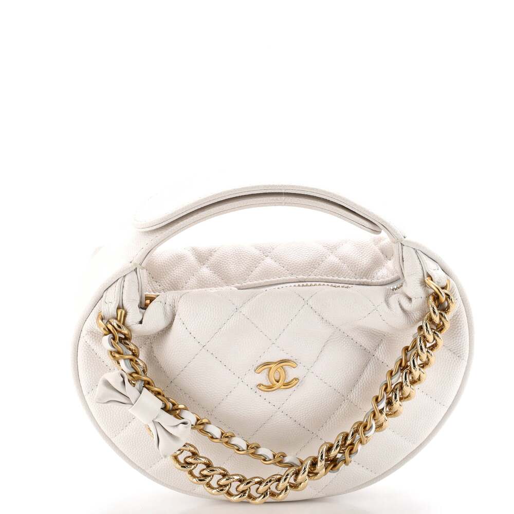 Chanel Double Chain Bow Hobo Pouch #231115C47B - Picture 1 of 7